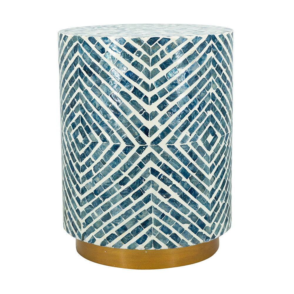 14" Round Accent Stool with Gold Base