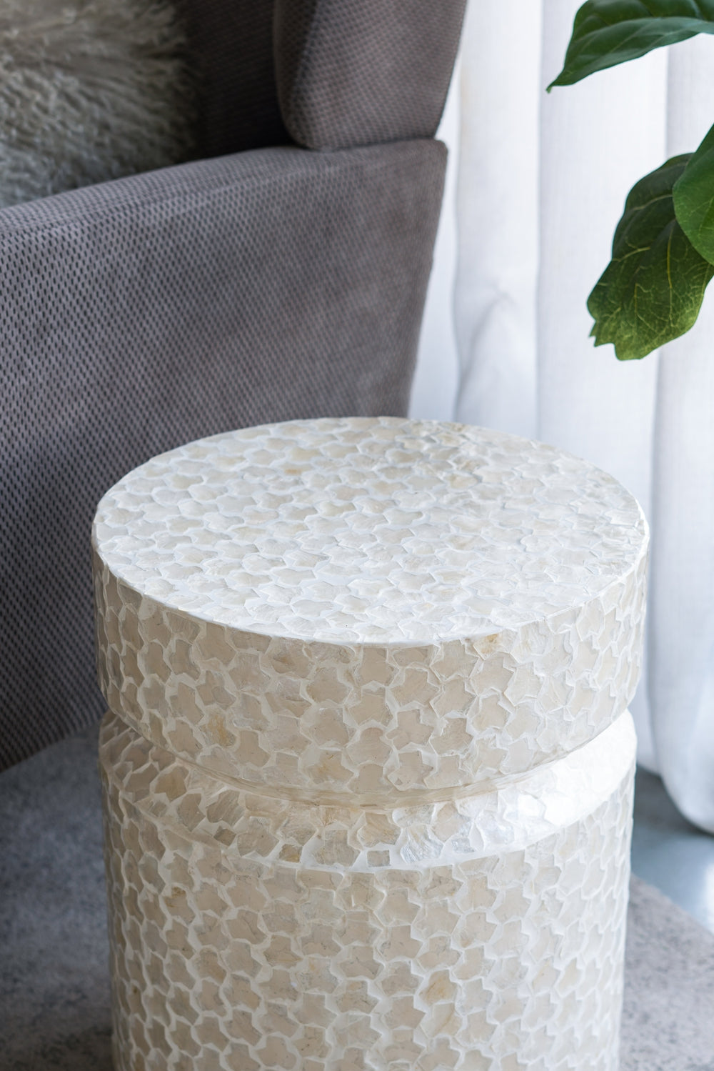 14" Round Wooden Accent Stool with Natural Wood Finish - 18" Height