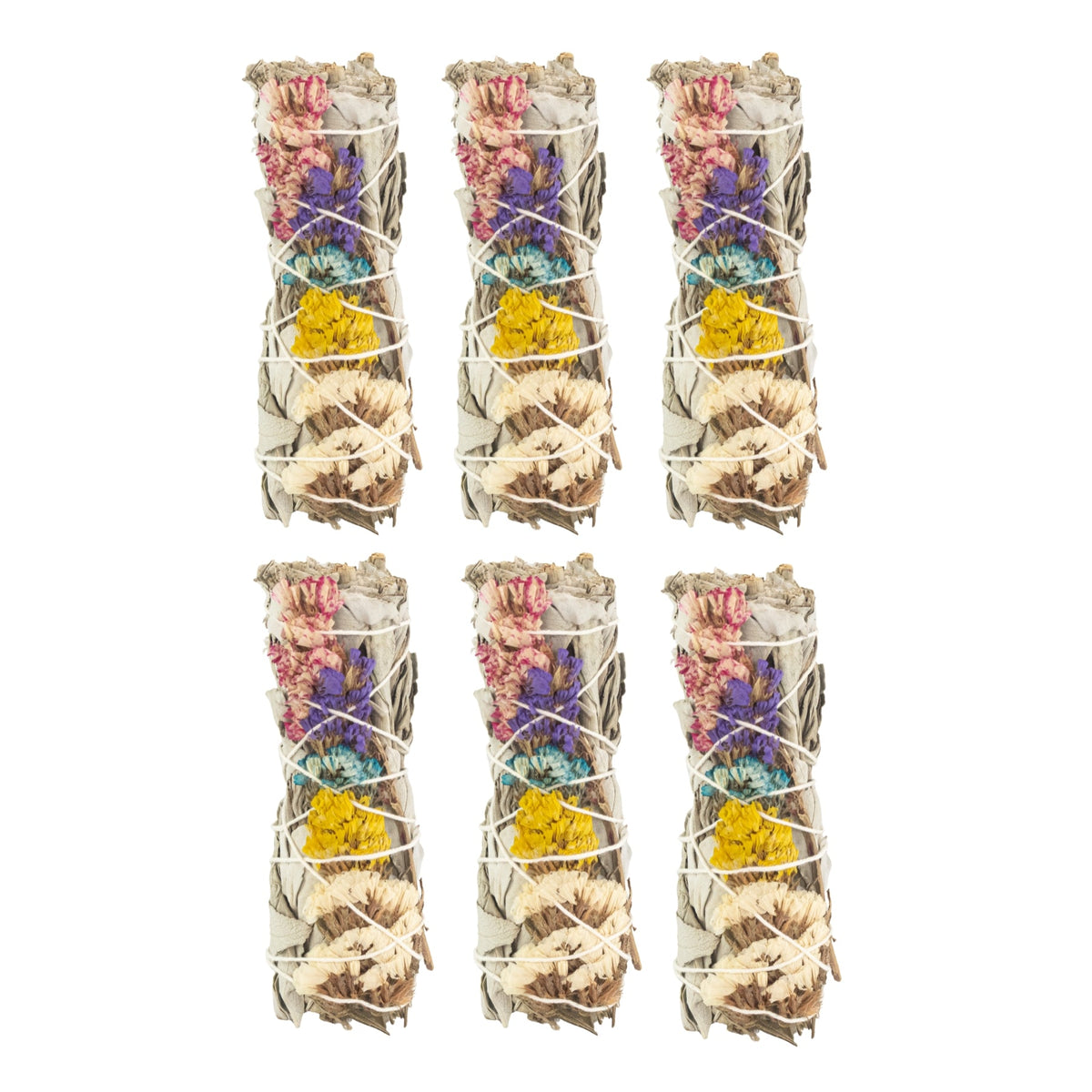 White Sage with Assorted Flowers Smudge Stick