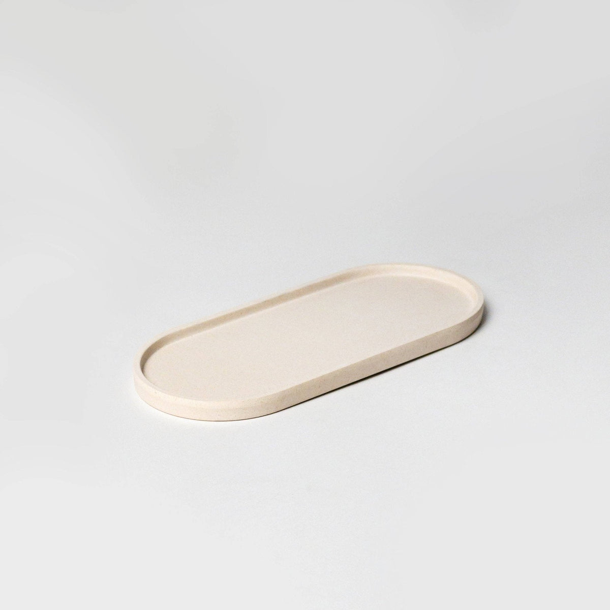 Upcycled Oval Tray: Bamboo Fibre White