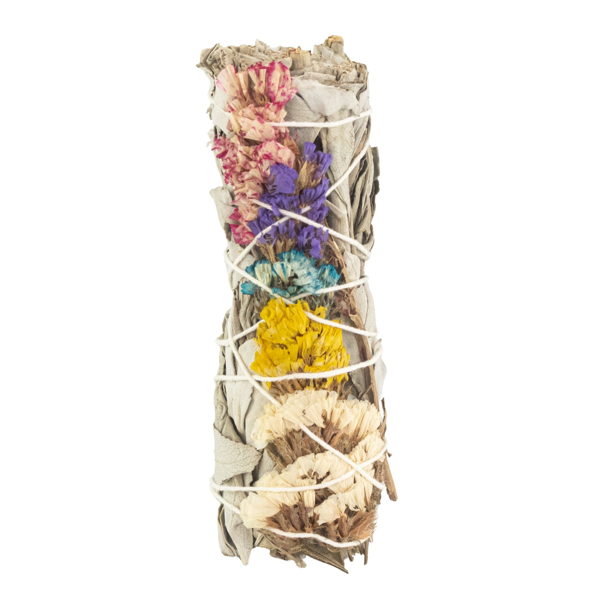 White Sage with Assorted Flowers Smudge Stick