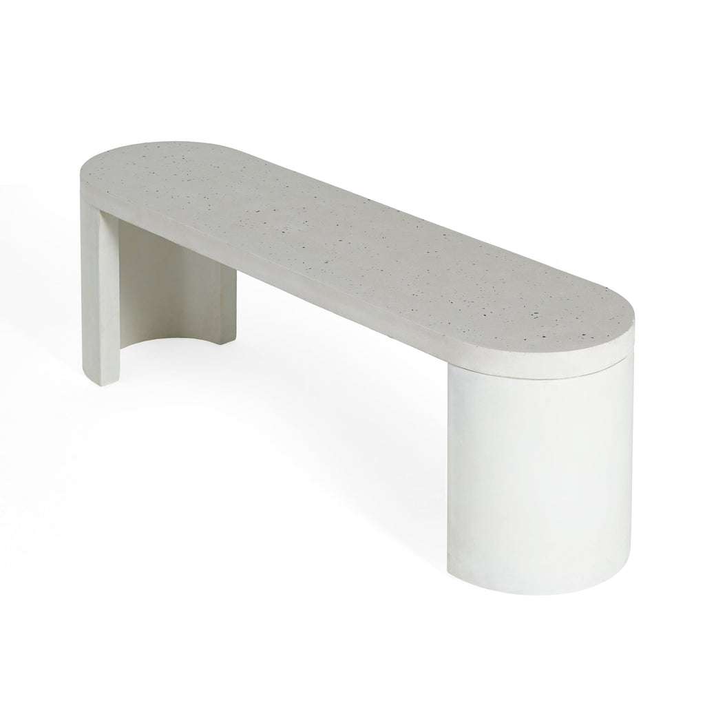 2 Piece Modern Outdoor Concrete Dining Set - Terrazzo