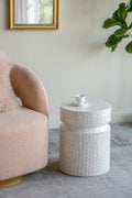 14" Round Wooden Accent Stool with Natural Wood Finish - 18" Height