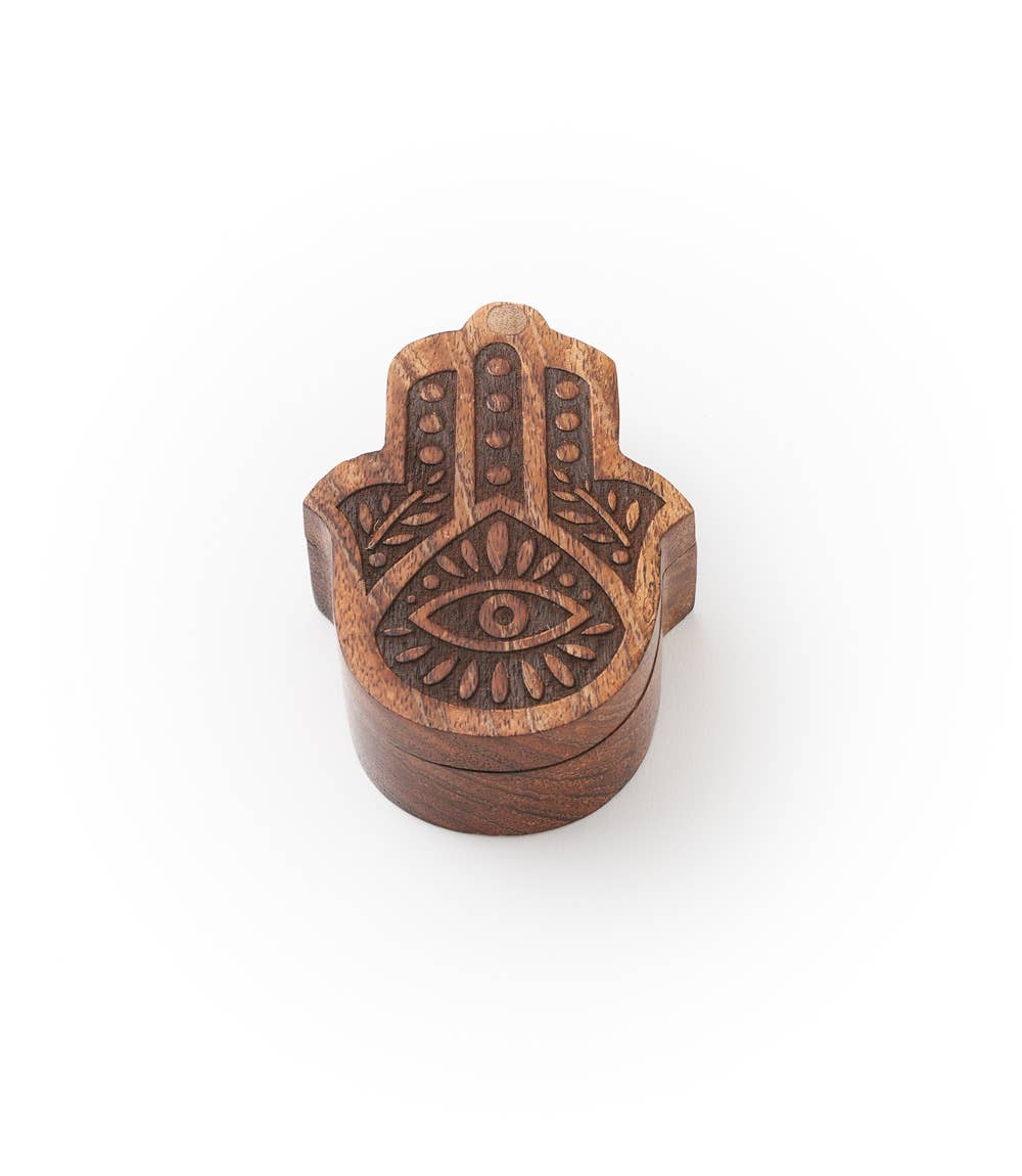 Wood Salt Cellar | Hamsa